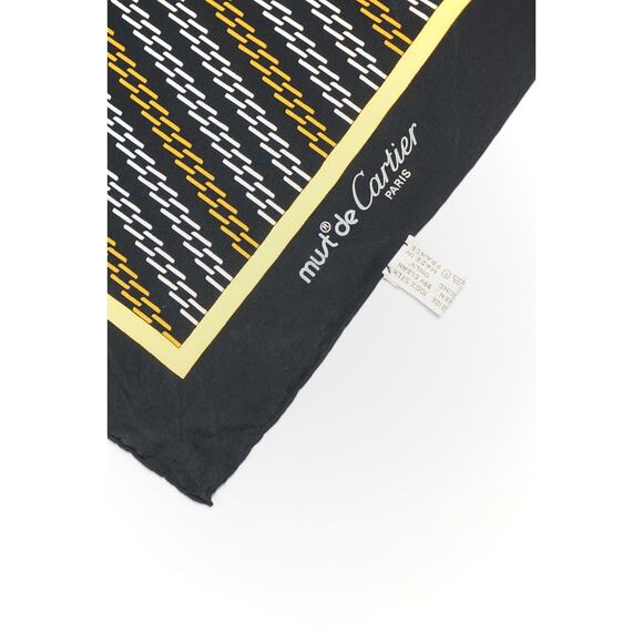 Cartier Black Printed Silk Scarf - Picture 3 of 7
